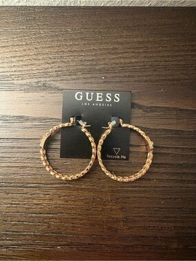New Guess gold hoop earrings